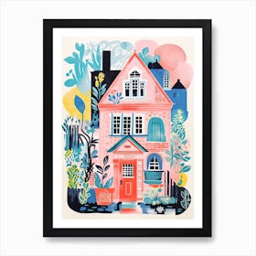 A House In London, Abstract Risograph Style 3 Art Print