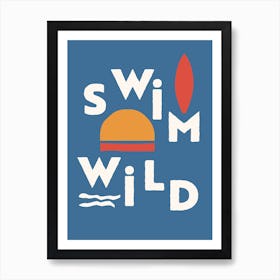 Wild Swim in the Ocean I Art Print