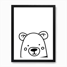 Black and White Bear Art Print