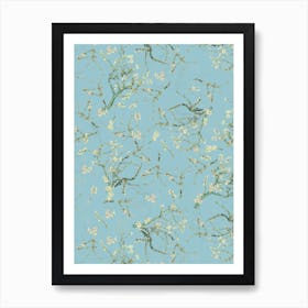 Vintage Van Gogh Cherry Blossoms Garden Art Print
