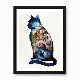 Cat In Venice Art Print