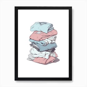 Stack Of T - Shirts Art Print