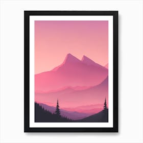 Misty Mountains Vertical Background In Pink Tone 34 Art Print