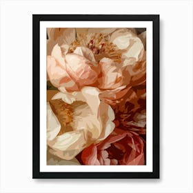 Graphic Peonies Art Print