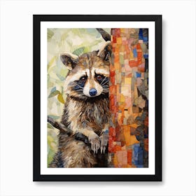 A Tree Hanging Raccoon In The Style Of Jasper Johns 4 Art Print