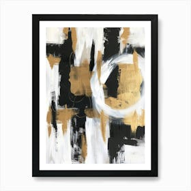 Abstract Gold And Black Painting 34 Art Print