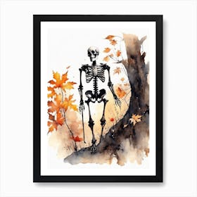 Vintage Halloween Gothic Skeleton Painting (24) Art Print