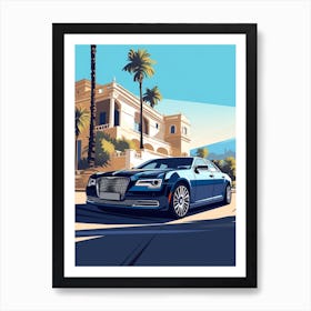 A Chrysler 300 In French Riviera Car Illustration 4 Art Print