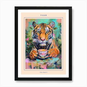 Kitsch Tiger Tea Party Poster 4 Art Print