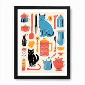 Cats And Kitchen Lovers 3 Art Print