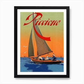 Sailing In Riccone, Italy Art Print