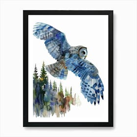 Owl In Flight 4 Art Print