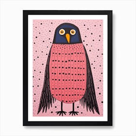 Pink Polka Dot Raven 2 Art Print