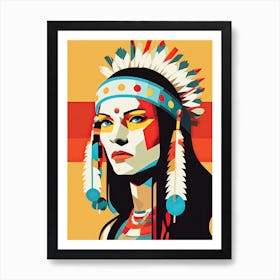 Pop Art Tribute to Native American Culture Art Print