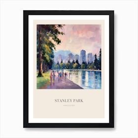 Stanley Park Vancouver 3 Vintage Cezanne Inspired Poster Art Print