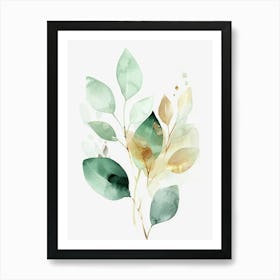 Watercolor Leaves Canvas Print Art Print