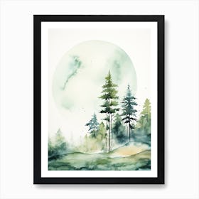 Watercolour Of Ngorongoro Forest   Tanzania 1 Art Print