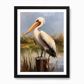 Bird Painting Brown Pelican 4 Art Print