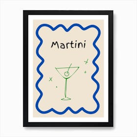 Martini Doodle Poster Art Print