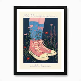 All Things Grow With Love Spring Flowers And Sneakers 1 Art Print