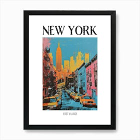 East Village New York Colourful Silkscreen Illustration 1 Poster Art Print