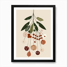 Autumn Leaves And Berries Art Print