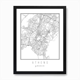 Athens Greece Street Map Póster