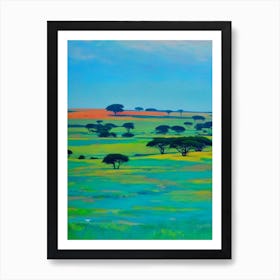 Serengeti National Park Tanzania Blue Oil Painting 1  Art Print