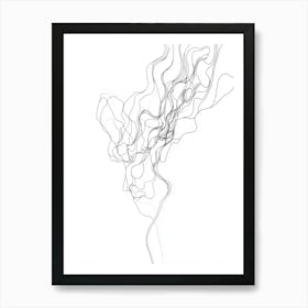 Line Drawing Of A Woman'S Head 1 Art Print