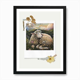 Scrapbook Sheep Fairycore Painting 1 Art Print