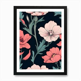 Seamless Floral Pattern 13 Art Print