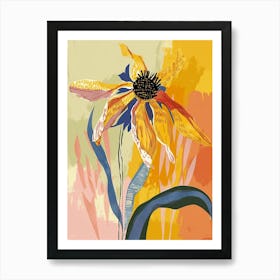 Colourful Flower Illustration Black Eyed Susan 2 Art Print