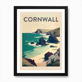 Cornwall Vintage Travel Poster Art Print