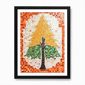 Pine Tree Mosaic Art Print