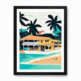 Bocas Del Toro Panama Muted Pastel Tropical Destination Art Print