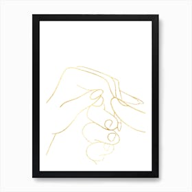 Hand To Hold I Line Art Print