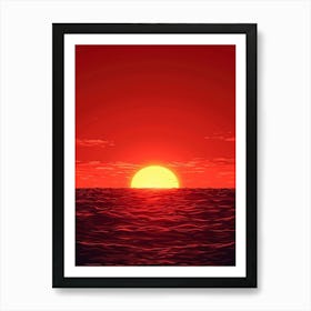 Sunset Over The Ocean 91 Art Print