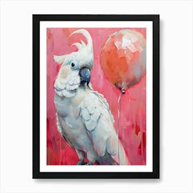 Cute Cockatoo With Balloon Art Print