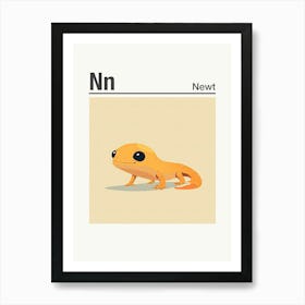 Animals Alphabet Newt 1 Art Print