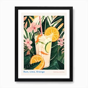 Art Deco Tropical Cocktail Poster Art Print