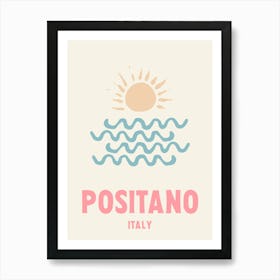 Positano, Italy, Graphic Style Poster 5 Art Print