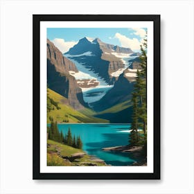 Lake And Mountain Landscape Art Print