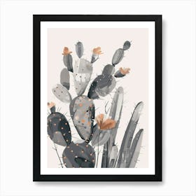 Silver Torch Cactus Minimalist Abstract 3 Art Print