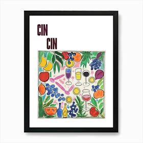 Cin Cin Poster Summer Wine Matisse Style 8 Art Print