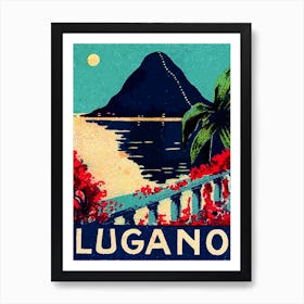 Lugano Lake, View From The Terrace Art Print