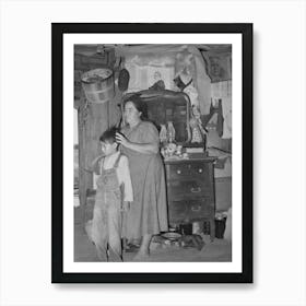 Indian Mother And Son, Tenant Farmers Near Sallisaw, Oklahoma By Russell Lee Art Print