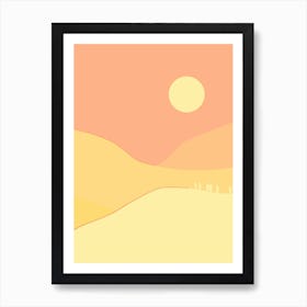 Yellow Mountains Minimal Art Print