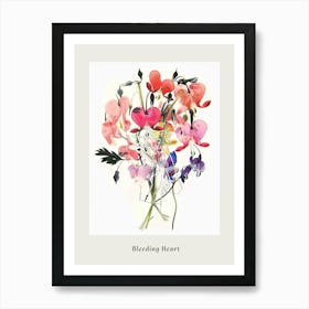 Bleeding Heart 2 Collage Flower Bouquet Poster Art Print