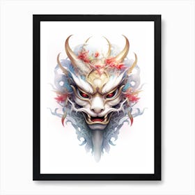 Dragon Mask Illustration 3 Art Print