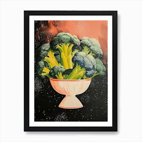 Abstract Broccoli Art Deco Bouquet  1 Art Print